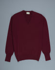 William Lockie Oxton Cashmere V-Neck Damson