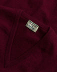 William Lockie Oxton Cashmere V-Neck Damson