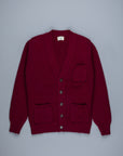 William Lockie x Frans Boone Alain 3-Pocket Cardigan Lambswool Bordeaux