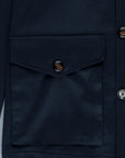Kired Wang Reversible Coat Blu Notte - Grigio Gessato