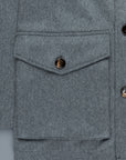 Kired Wang Reversible Coat Grigio - Navy Gessato