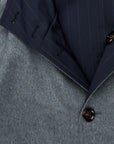 Kired Wang Reversible Coat Grigio - Navy Gessato