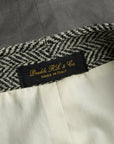 RRL Classic Harris Tweed Waistcoat Herringbone Cream Black
