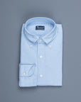 Finamore Gaeta Shirt Pinpoint Oxford Lucio Collar blue Stripe