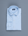 Finamore Tokyo Shirt Pinpoint Oxford Lucio collar Blue Stripe