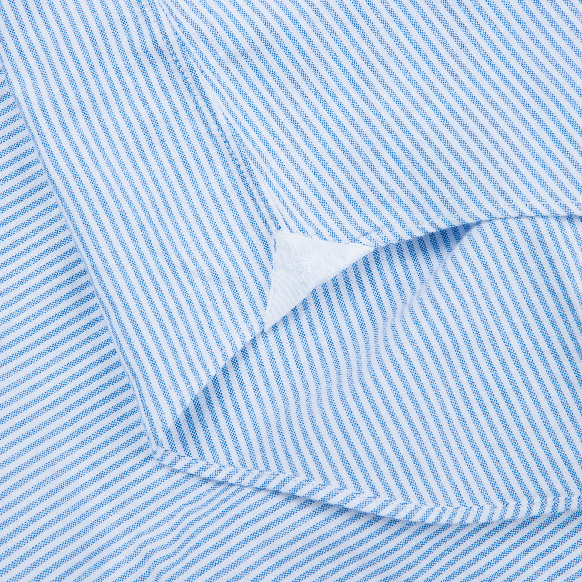 Finamore Tokyo Shirt Pinpoint Oxford Sergio Collar Blue Stripe