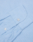 Finamore Tokyo Shirt Pinpoint Oxford Sergio Collar Blue Stripe