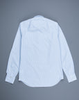 Finamore Tokyo Shirt Pinpoint Oxford Sergio Collar Blue Stripe