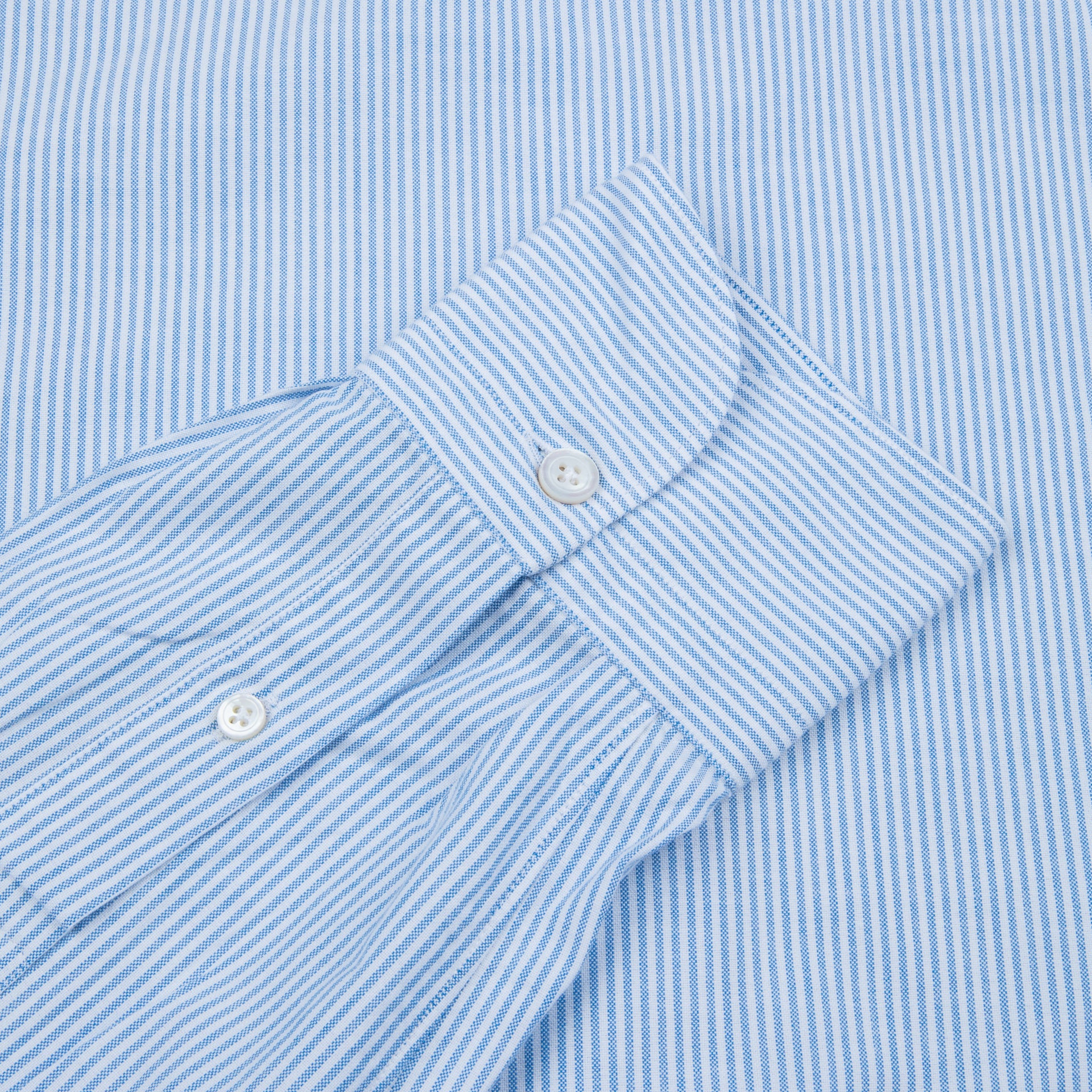 Finamore Gaeta Shirt Pinpoint Oxford Lucio Collar blue Stripe