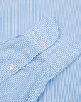 Finamore Gaeta Shirt Pinpoint Oxford Lucio Collar blue Stripe