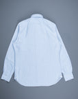 Finamore Gaeta Shirt Pinpoint Oxford Lucio Collar blue Stripe