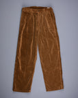 Orslow Two Tuck Wide Corduroy Trousers Camel