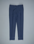 Rota Pantaloni High Rise Regular Fit Hopsack Blu Navy Melange