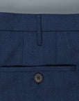Rota Pantaloni High Rise Regular Fit Hopsack Blu Navy Melange