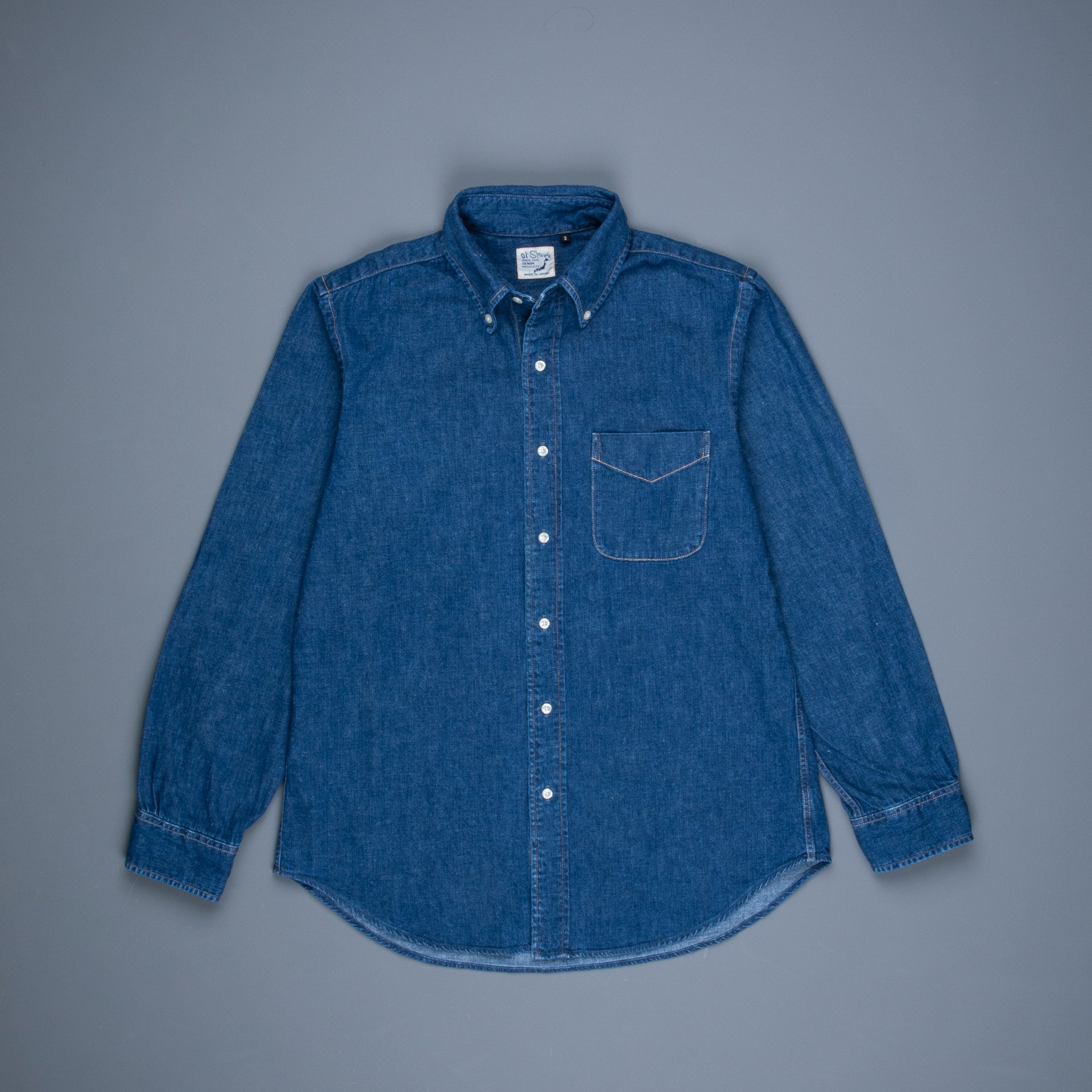 OrSlow Button Down denim shirt 2 year wash