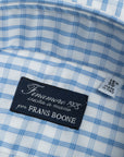 Finamore Milano Shirt Eduardo Collar Alumo Light Blue Triple Check