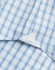 Finamore Milano Shirt Eduardo Collar Alumo Light Blue Triple Check