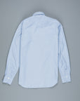 Finamore Gaeta Shirt Lucio Collar Mid Blue Vichy Poplin