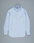 Finamore Gaeta Shirt Lucio Collar Mid Blue Vichy Poplin
