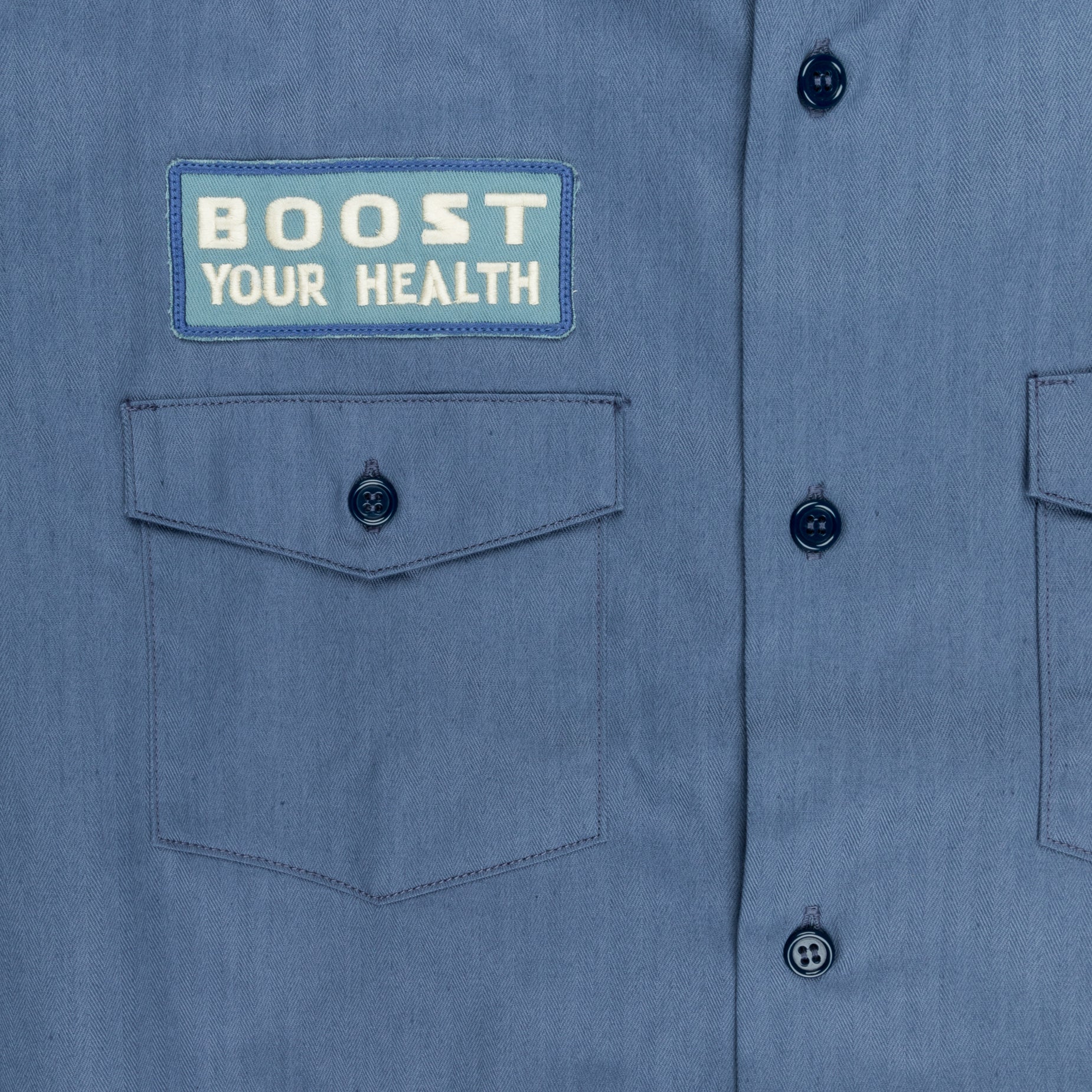 The Real McCoy's 8HU HBT Workshirt SS Stroh's Ink Blu