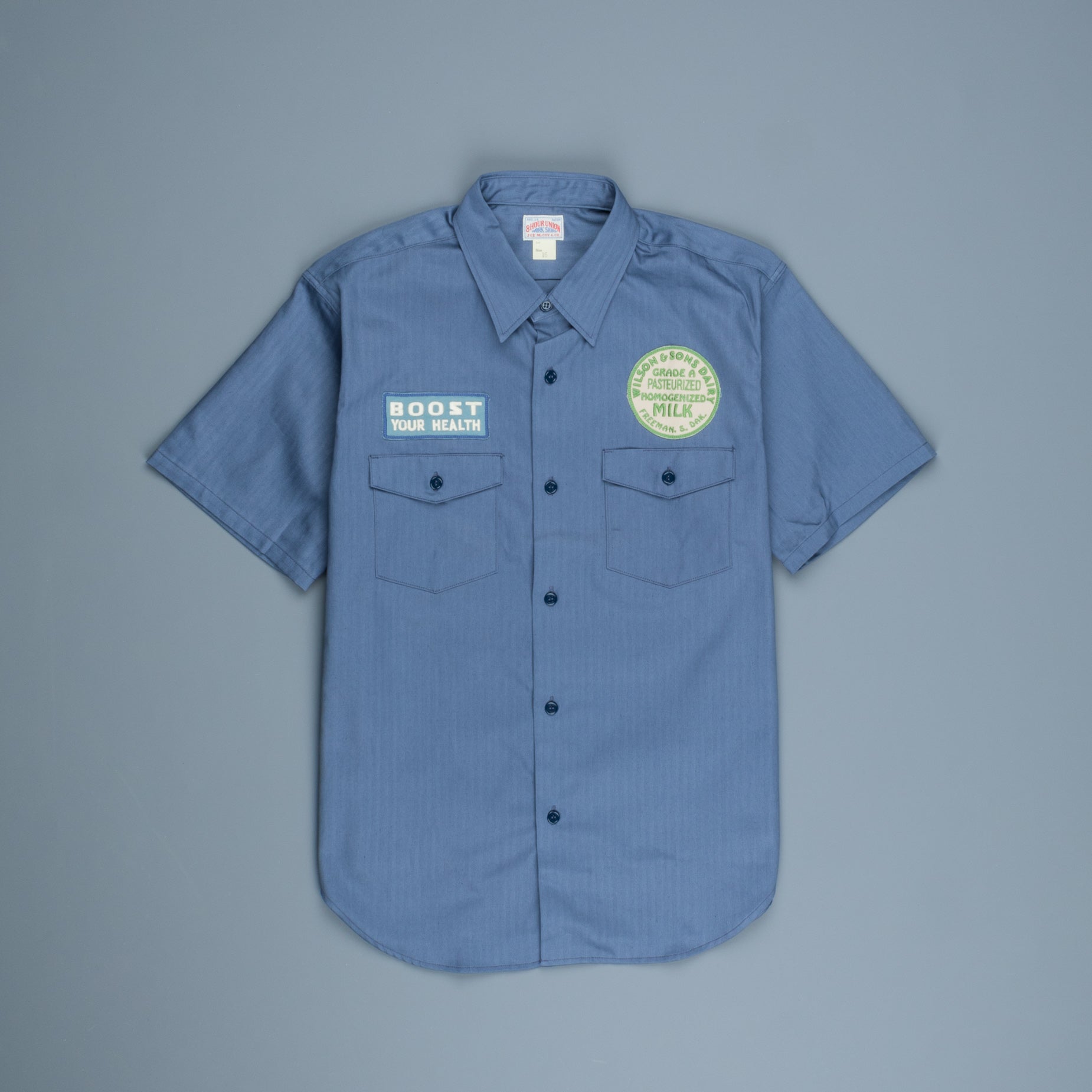 The Real McCoy's 8HU HBT Workshirt SS Stroh's Ink Blu