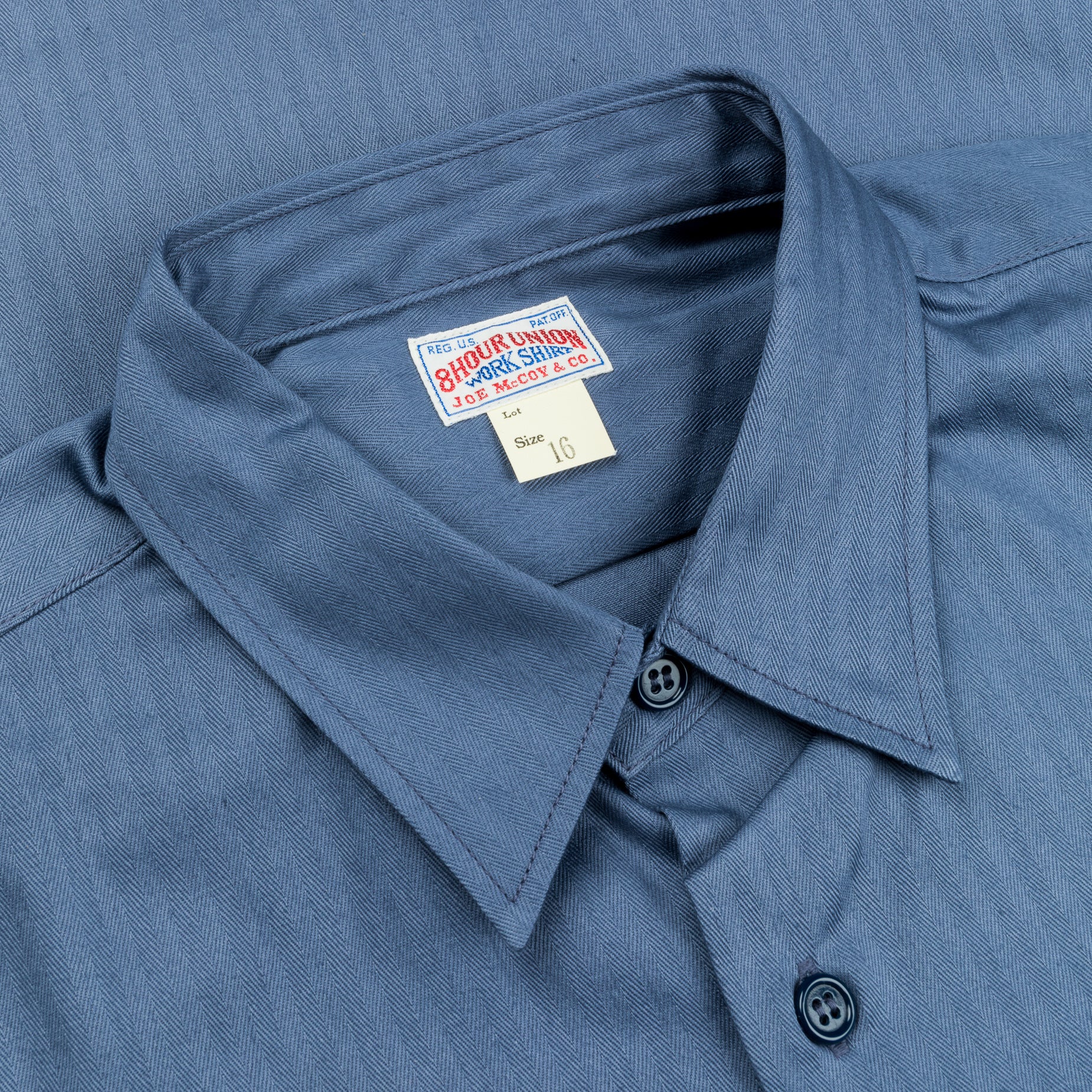 The Real McCoy's 8HU HBT Workshirt SS Stroh's Ink Blu
