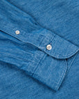 Finamore Gaeta shirt Sergio collar uneven yarn chambray