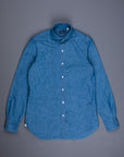 Finamore Gaeta shirt Sergio collar uneven yarn chambray