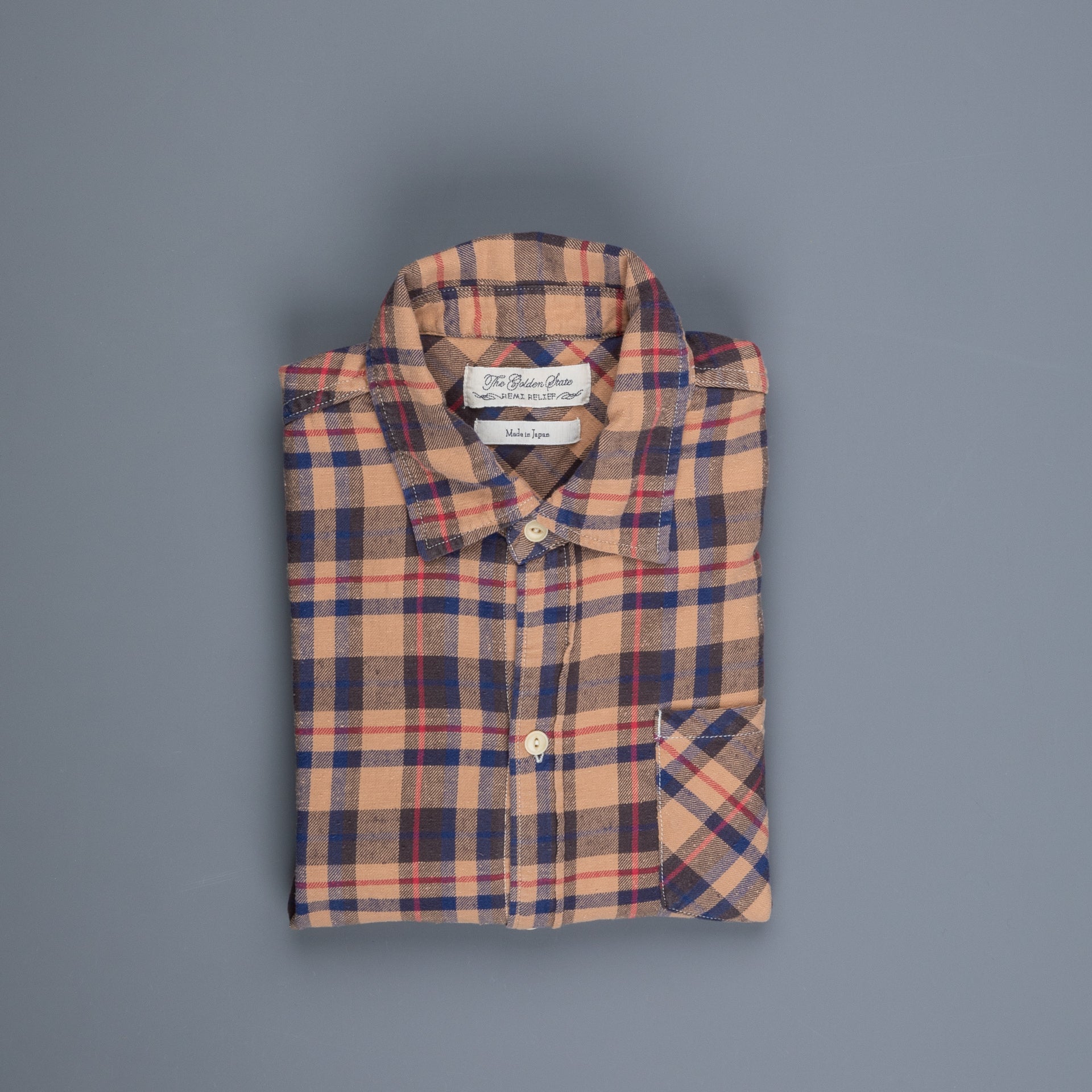Remi Relief Checked regular shirt Moccha – Frans Boone Store