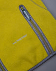 And Wander Wool Fleece Cardigan Yellow Green