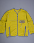 And Wander Wool Fleece Cardigan Yellow Green