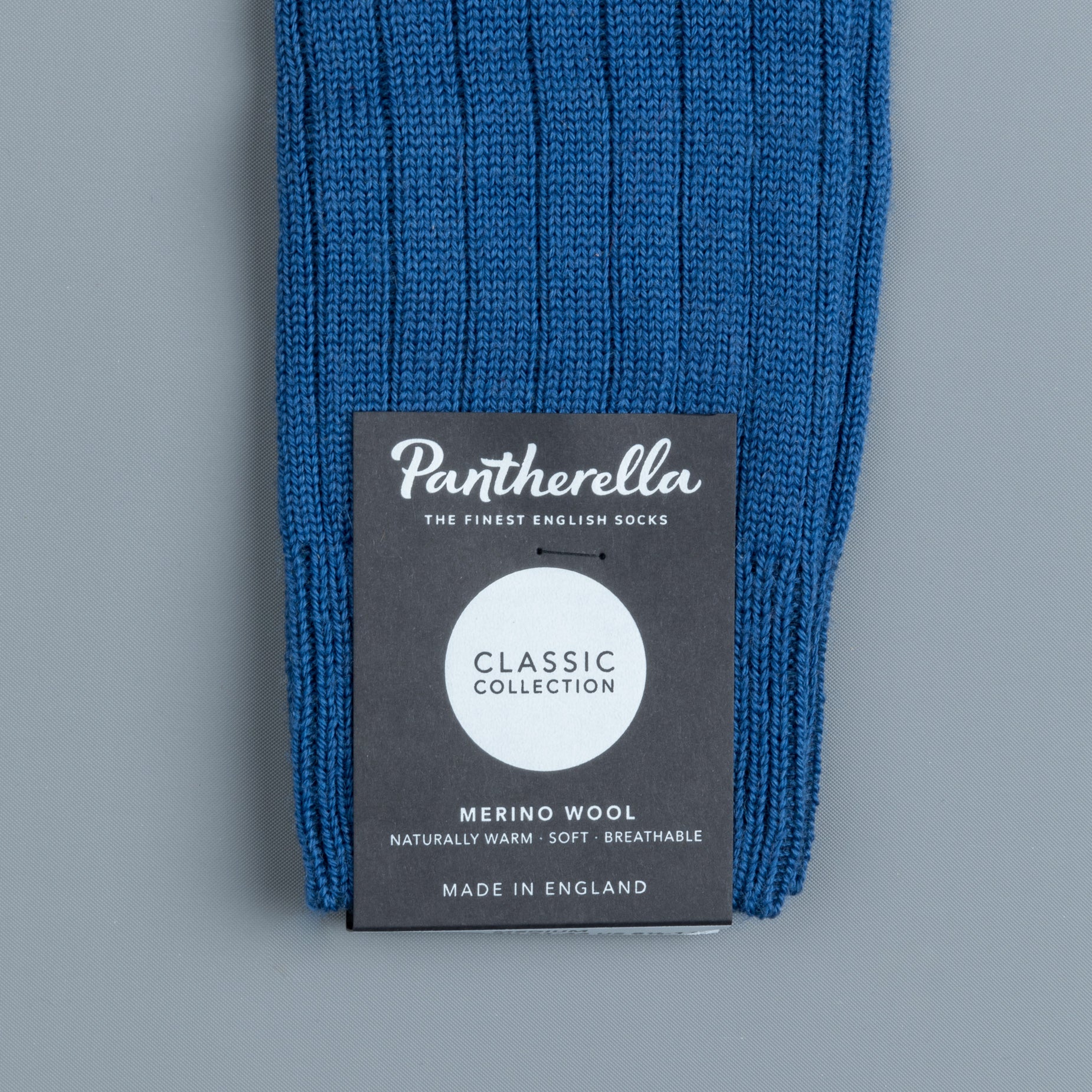 Frans Boone x Pantherella Packington Merino wool socks Deep Blue