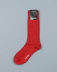 Frans Boone x Pantherella Packington Merino wool socks Terracotta