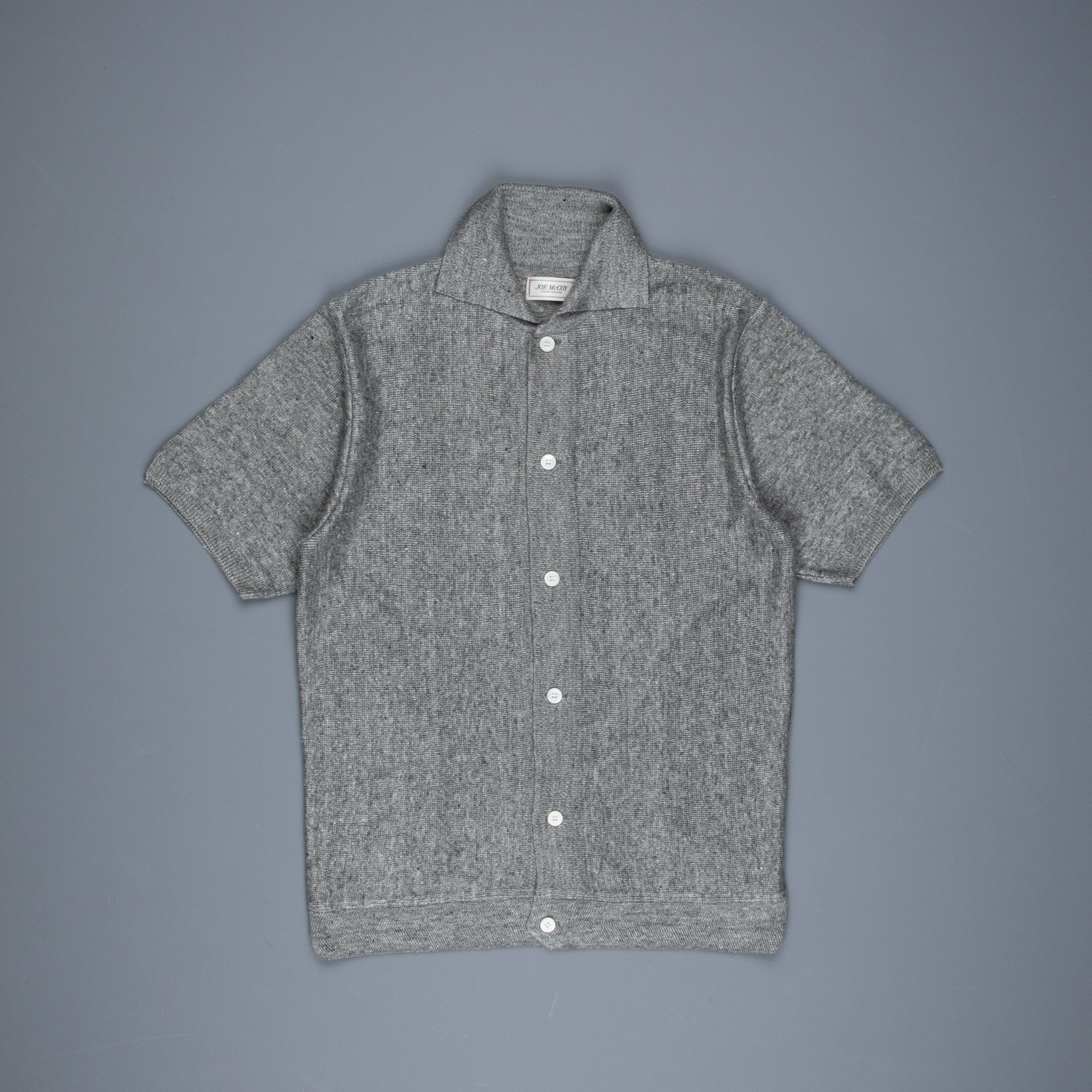 The Real McCoy&#39;s Cotton Rib Knit Collared Shirt Gray
