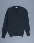 William Lockie Oxton Cashmere V-Neck Charcoal