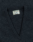William Lockie Oxton Cashmere V-Neck Charcoal