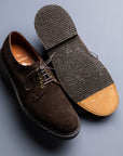 Alden x Frans Boone dark brown suede plain toe blucher on crepe