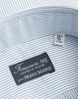 Finamore Milano Shirt Eduardo Collar Alumo Navy Pencil Stripe