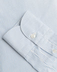 Finamore Milano Shirt Eduardo Collar Alumo Navy Pencil Stripe