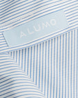 Finamore Milano Shirt Eduardo Collar Alumo Navy Pencil Stripe