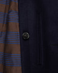 Cohérence Corb Melton Jersey Overcoat Dark Blue