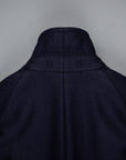 Cohérence Corb Melton Jersey Overcoat Dark Blue