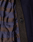 Cohérence Corb Melton Jersey Overcoat Dark Blue