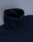Drumohr Luxury 30G Cashmere Roll Neck Blu Notte