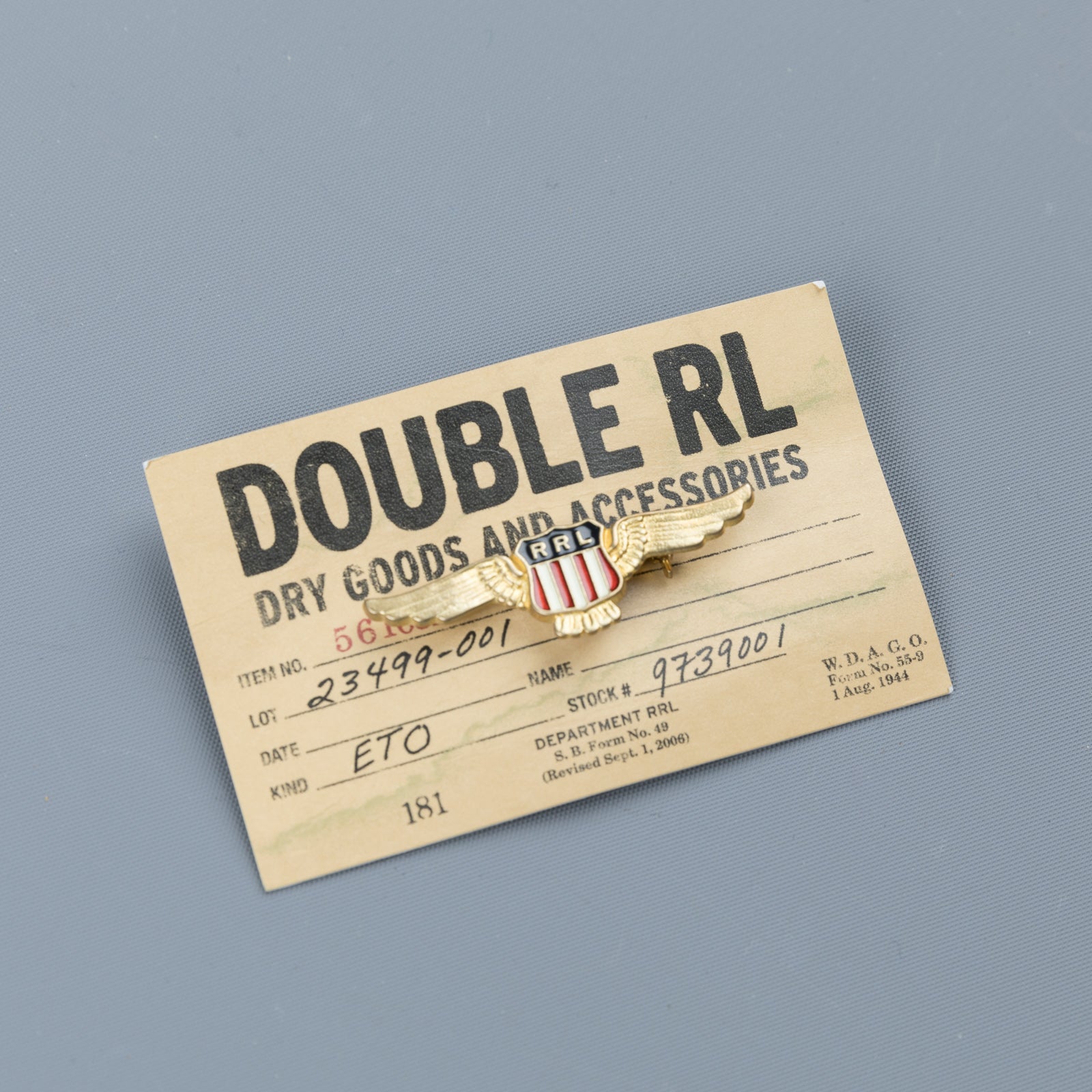RRL Shield pin enameled brass