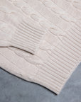 William Lockie Chirnside Cashmere Cable Crew Neck Hessian
