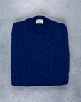 William Lockie Chirnside Cashmere Cable Crew Neck Inchiostro
