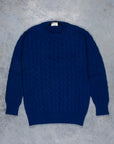 William Lockie Chirnside Cashmere Cable Crew Neck Inchiostro