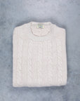 William Lockie Chirnside Cashmere Cable Crew Neck Hessian
