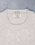 William Lockie Chirnside Cashmere Cable Crew Neck Hessian